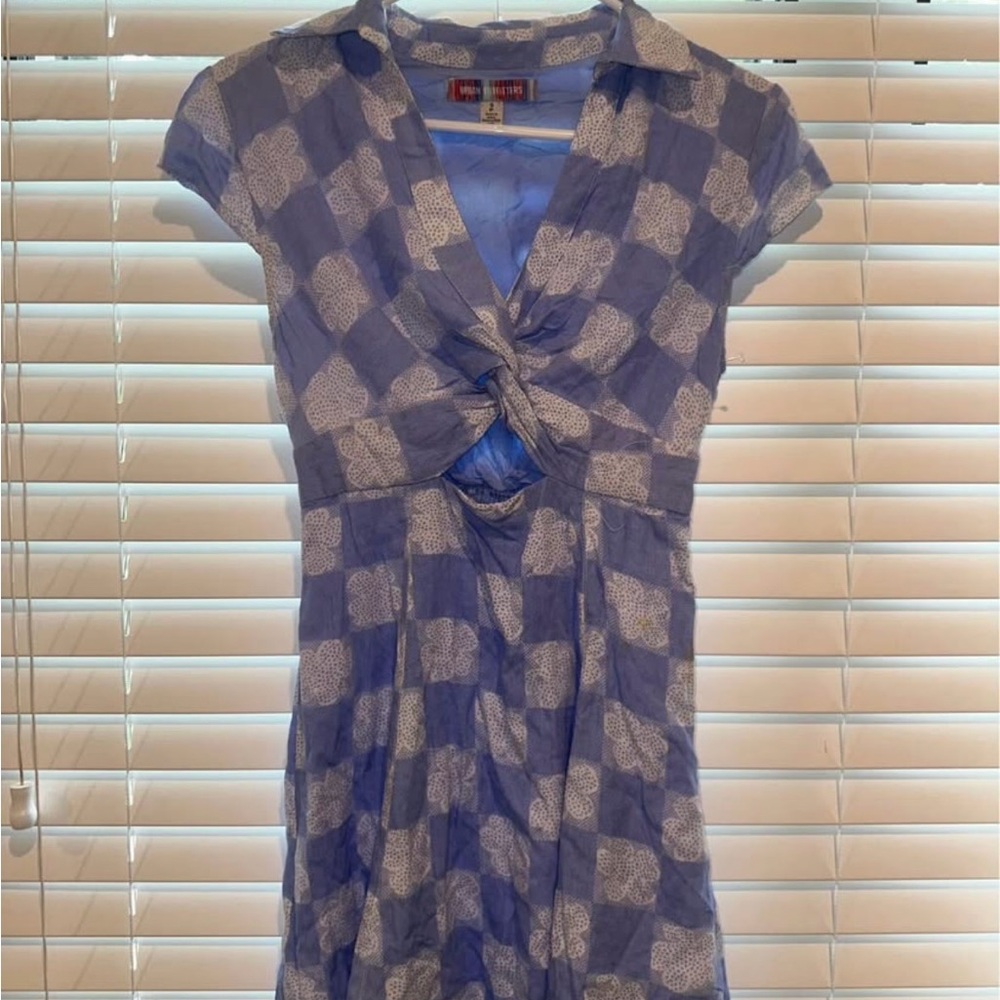 Urban Outfitters Blue and White Textured Dress